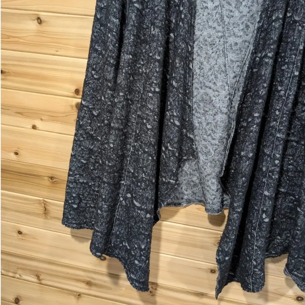 Eileen Fisher‎ Sweater Womens XL Gray Open Wrap Cardigan Waterfall Draping